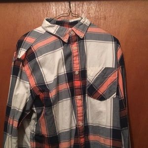 Men’s Orange Plaid Button down